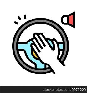 driver honking color icon vector. driver honking sign. isolated symbol illustration. driver honking color icon vector illustration