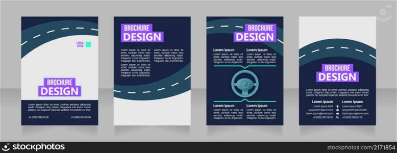 Driver license test blank brochure design. Template set with copy space for text. Premade corporate reports collection. Editable 4 paper pages. Bebas Neue, Ebrima, Roboto Light fonts used. Driver license test blank brochure design