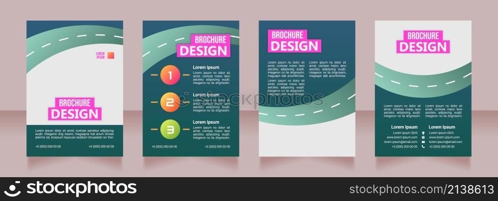 Driver rehabilitation program blank brochure design. Template set with copy space for text. Premade corporate reports collection. Editable 4 paper pages. Bebas Neue, Ebrima, Roboto Light fonts used. Driver rehabilitation program blank brochure design