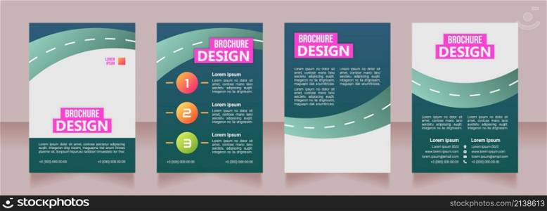 Driver rehabilitation program blank brochure design. Template set with copy space for text. Premade corporate reports collection. Editable 4 paper pages. Bebas Neue, Ebrima, Roboto Light fonts used. Driver rehabilitation program blank brochure design