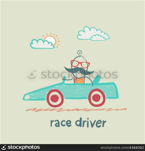 driver rides in the car