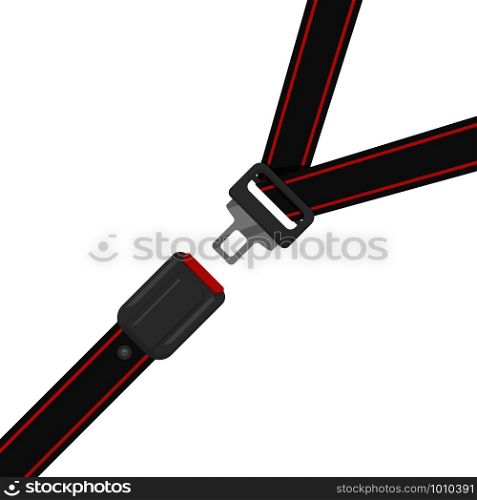 driver seat belt in flat style on white background. driver seat belt in flat on white background