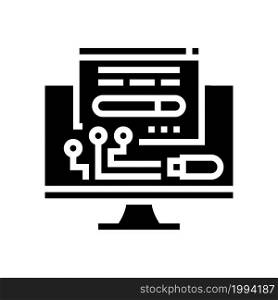 driver software glyph icon vector. driver software sign. isolated contour symbol black illustration. driver software glyph icon vector illustration