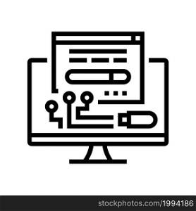 driver software line icon vector. driver software sign. isolated contour symbol black illustration. driver software line icon vector illustration