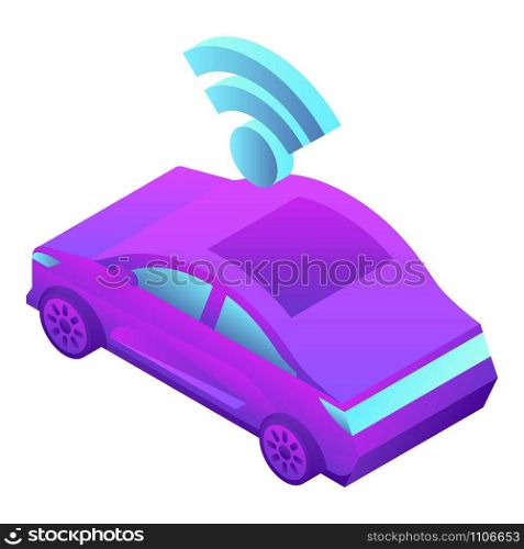 Driverless car icon. Isometric of driverless car vector icon for web design isolated on white background. Driverless car icon, isometric style