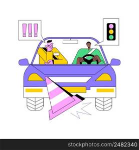 Driving instruction abstract concept vector illustration. Driving education, advanced practice, all level lessons, driver training, certified instructor, instruction course abstract metaphor.. Driving instruction abstract concept vector illustration.