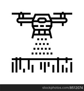 drone agriculture farm line icon vector. drone agriculture farm sign. isolated contour symbol black illustration. drone agriculture farm line icon vector illustration
