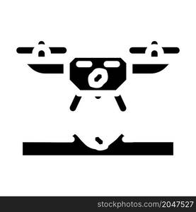 drone agriculture planting glyph icon vector. drone agriculture planting sign. isolated contour symbol black illustration. drone agriculture planting glyph icon vector illustration