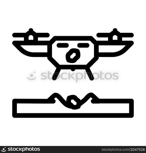 drone agriculture planting line icon vector. drone agriculture planting sign. isolated contour symbol black illustration. drone agriculture planting line icon vector illustration
