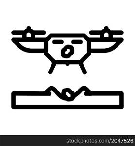 drone agriculture planting line icon vector. drone agriculture planting sign. isolated contour symbol black illustration. drone agriculture planting line icon vector illustration