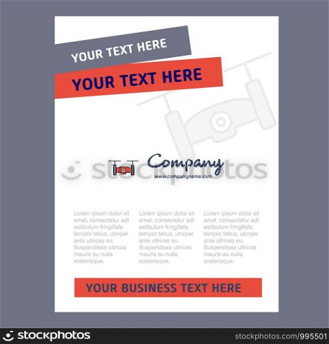 Drone camera Title Page Design for Company profile ,annual report, presentations, leaflet, Brochure Vector Background
