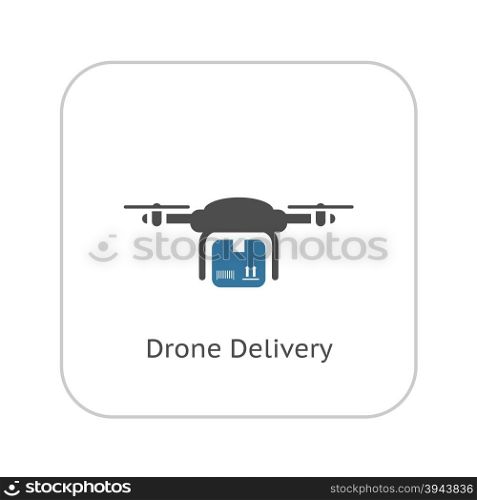 Drone Delivery Icon. Flat Design.. Drone Delivery Icon. Flat Design. Business Concept. Isolated Illustration.