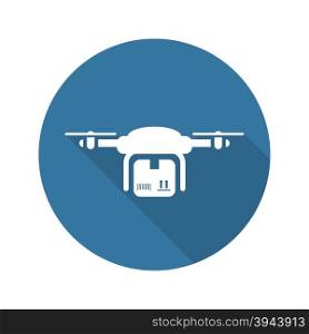Drone Delivery Icon. Flat Design.. Drone Delivery Icon. Flat Design. Business Concept. Isolated Illustration.