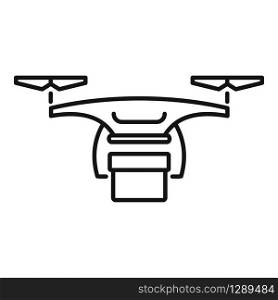 Drone delivery icon. Outline drone delivery vector icon for web design isolated on white background. Drone delivery icon, outline style