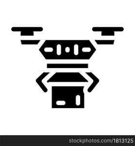 drone delivery robot glyph icon vector. drone delivery robot sign. isolated contour symbol black illustration. drone delivery robot glyph icon vector illustration