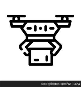 drone delivery robot line icon vector. drone delivery robot sign. isolated contour symbol black illustration. drone delivery robot line icon vector illustration