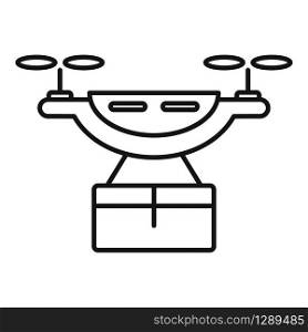 Drone delivery service icon. Outline drone delivery service vector icon for web design isolated on white background. Drone delivery service icon, outline style