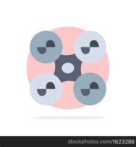 Drone, Fly, Quad copter, Technology Abstract Circle Background Flat color Icon