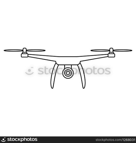 drone icon black on white background vector illustration