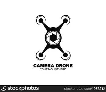 drone icon logo vector illustration design template