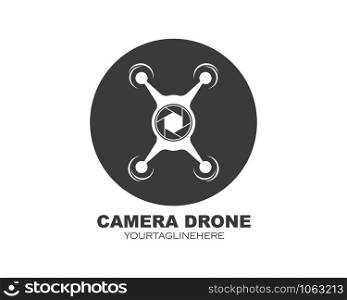 drone icon logo vector illustration design template