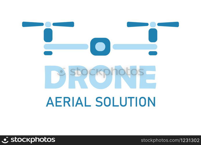 Drone icon vector for service company. Logos templates of flying drone with photo camera. Quadrocopter make photography. Multicopter emblem.. Drone icon vector for service company. Logos templates of flying drone with photo camera. Quadrocopter make photography.