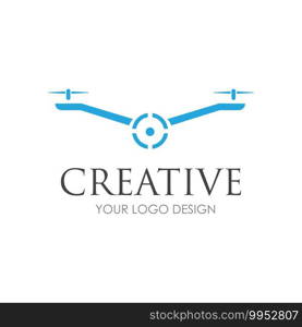 drone logo design vector illustration