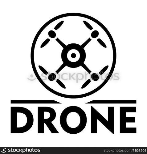 Drone logo. Simple illustration of drone vector logo for web design isolated on white background. Drone logo, simple style