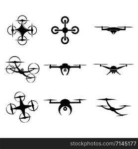 Drone logo vector icon template
