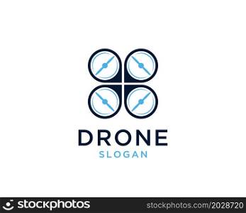 drone logo vector simple design template