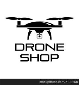 Drone online shop logo. Simple illustration of drone online shop vector logo for web design isolated on white background. Drone online shop logo, simple style