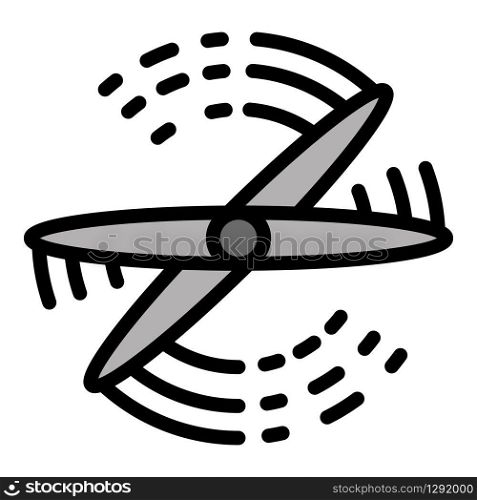 Drone propeller icon. Outline drone propeller vector icon for web design isolated on white background. Drone propeller icon, outline style