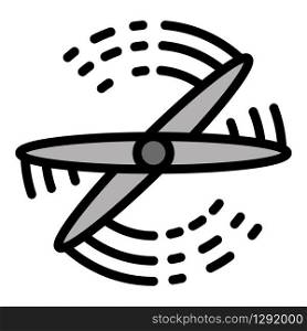 Drone propeller icon. Outline drone propeller vector icon for web design isolated on white background. Drone propeller icon, outline style