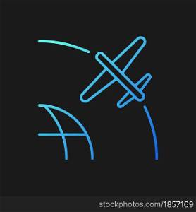 Drone Satellite gradient vector icon for dark theme. Rotation of drone satelite in geostationary orbit. Thin line color symbol. Modern style pictogram. Vector isolated outline drawing. Drone Satellite gradient vector icon for dark theme