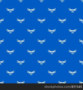 Drone video camera pattern repeat seamless in blue color for any design. Vector geometric illustration. Drone video camera pattern seamless blue