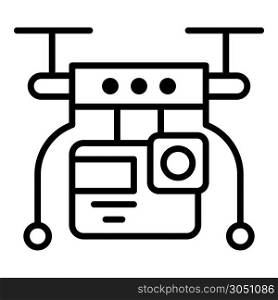 Drone video live icon. Outline drone video live vector icon for web design isolated on white background. Drone video live icon, outline style