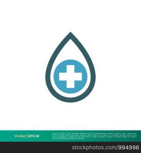 Drop and Cross Medical, Healthcare Icon Vector Logo Template Illustration Design. Vector EPS 10.