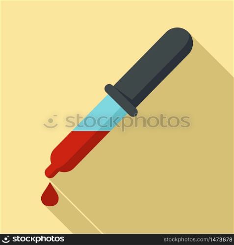 Drop blood test icon. Flat illustration of drop blood test vector icon for web design. Drop blood test icon, flat style
