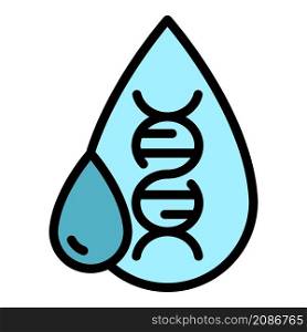 Drop dna modified icon. Outline drop dna modified vector icon color flat isolated. Drop dna modified icon color outline vector