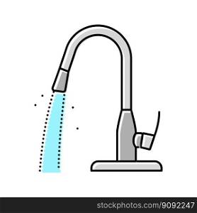 drop faucet water color icon vector. drop faucet water sign. isolated symbol illustration. drop faucet water color icon vector illustration