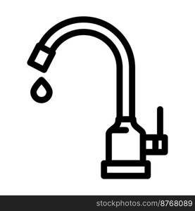 drop faucet water line icon vector. drop faucet water sign. isolated contour symbol black illustration. drop faucet water line icon vector illustration