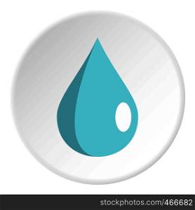 Drop icon in flat circle isolated on white background vector illustration for web. Drop icon circle