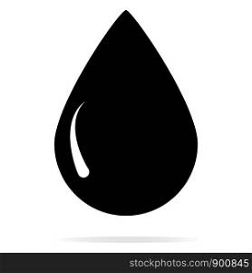 drop icon on white background. flat style. black drop icon for your web site design, logo, app, UI. rain drop sign. pure water drop symbol. a drop with shadow sign.