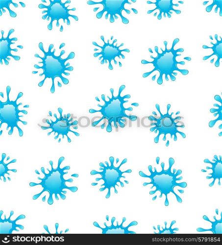 drop. Illustration Seamless Background with Water Splashes - Vector