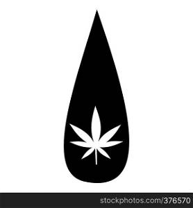 Drop marijuana icon. Simple illustration of drop marijuana vector icon for web. Drop marijuana icon, simple style