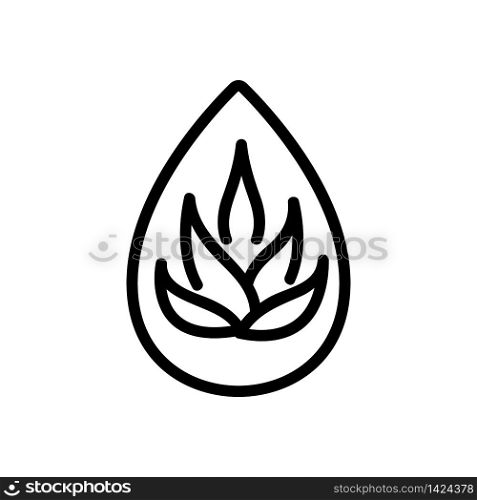 drop of agave oil icon vector. drop of agave oil sign. isolated contour symbol illustration. drop of agave oil icon vector outline illustration