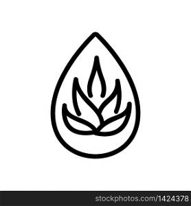 drop of agave oil icon vector. drop of agave oil sign. isolated contour symbol illustration. drop of agave oil icon vector outline illustration