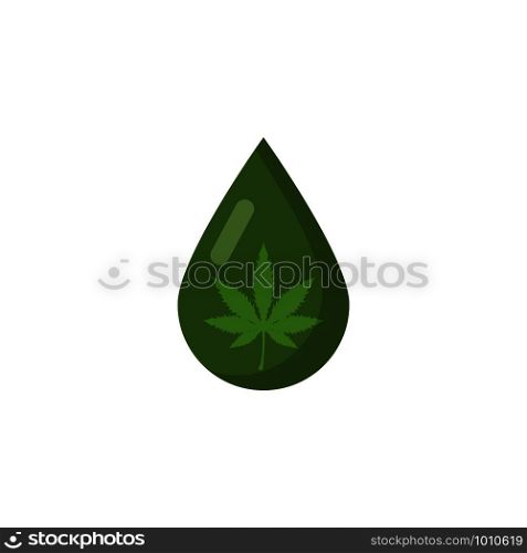 drop of marijuana drug in flat style, vector illustration. drop of marijuana drug in flat style, vector