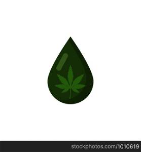 drop of marijuana drug in flat style, vector illustration. drop of marijuana drug in flat style, vector