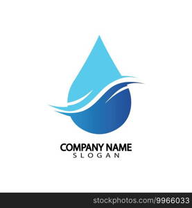 Drop of watter with wave. logo concept